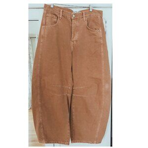 Free People Good Luck Barrel Jeans Ginger Root Sz 27